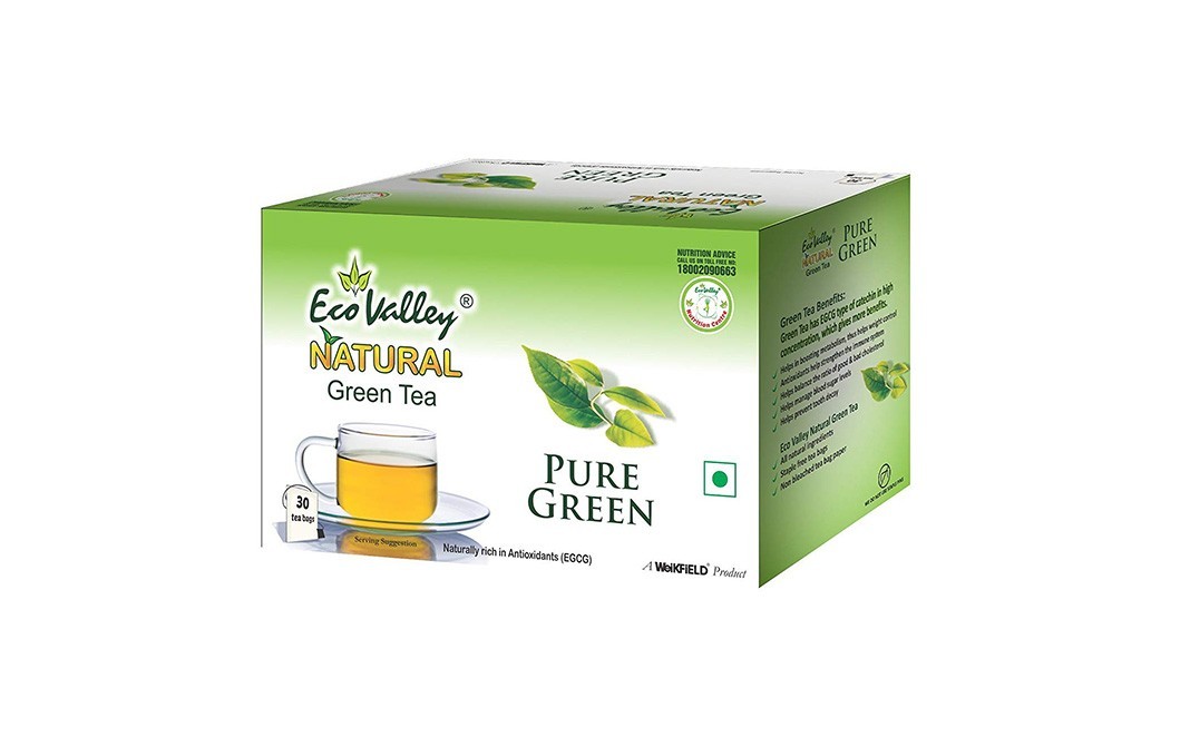 Eco Valley Natural Green Tea Pure Green   Box  30 pcs